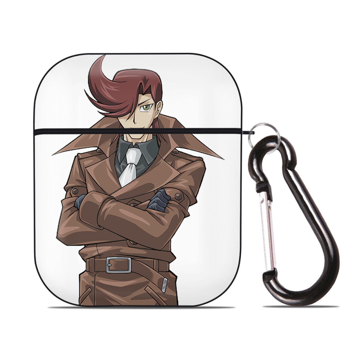 （画像用） 遊☆戯☆王 Yu-Gi-Oh! AirPods 第2世代保護ケース ハードシェル ブラック 耐衝撃・防指紋・カラビナ付き