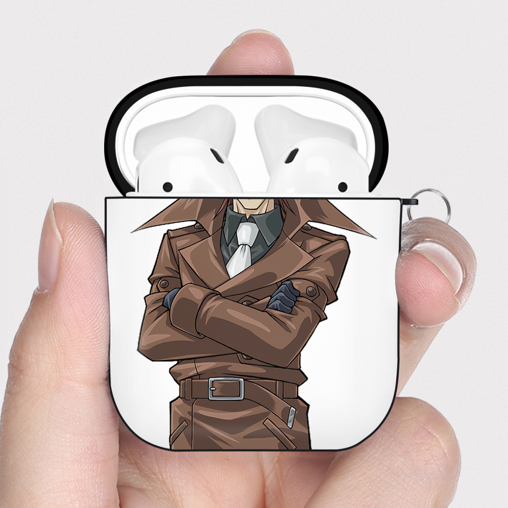 （画像用） 遊☆戯☆王 Yu-Gi-Oh! AirPods 第2世代保護ケース ハードシェル ブラック 耐衝撃・防指紋・カラビナ付き