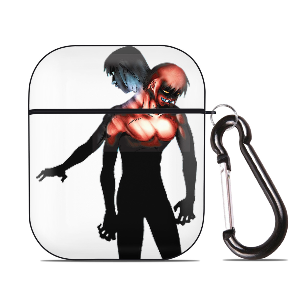 （画像用） 遊☆戯☆王 Yu-Gi-Oh! AirPods 第2世代保護ケース ハードシェル ブラック 耐衝撃・防指紋・カラビナ付き