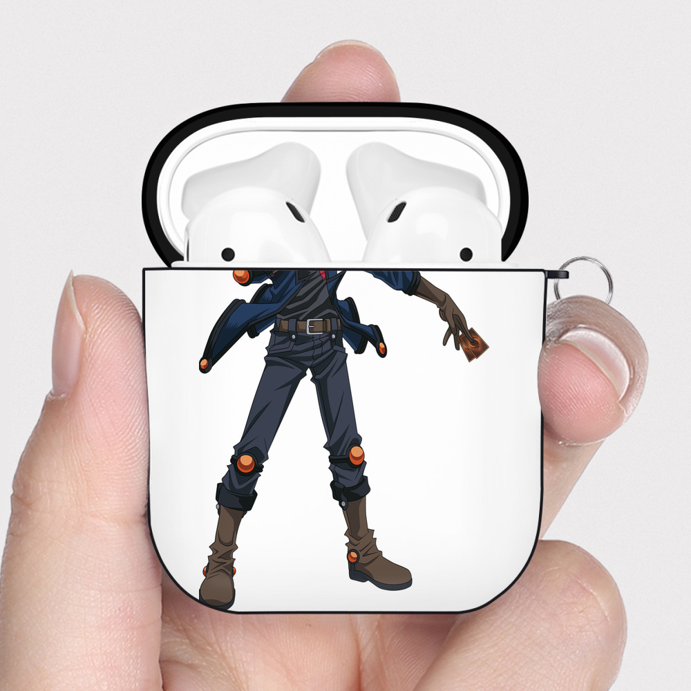 （画像用） 遊☆戯☆王 Yu-Gi-Oh! AirPods 第2世代保護ケース ハードシェル ブラック 耐衝撃・防指紋・カラビナ付き