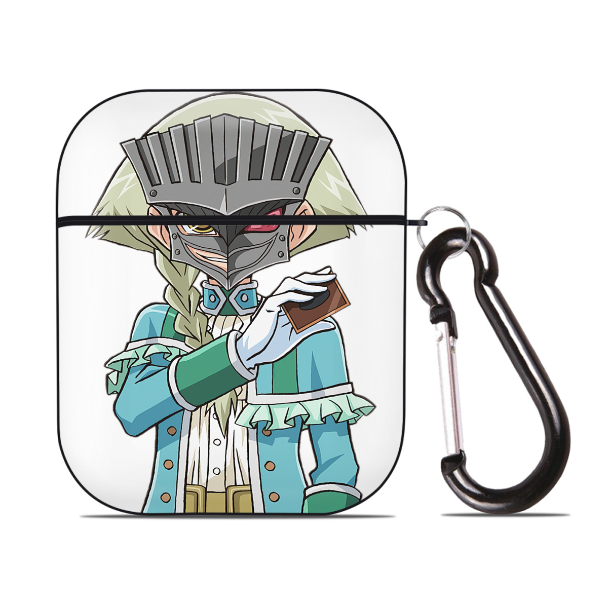 （画像用） 遊☆戯☆王 Yu-Gi-Oh! AirPods 第2世代保護ケース ハードシェル ブラック 耐衝撃・防指紋・カラビナ付き