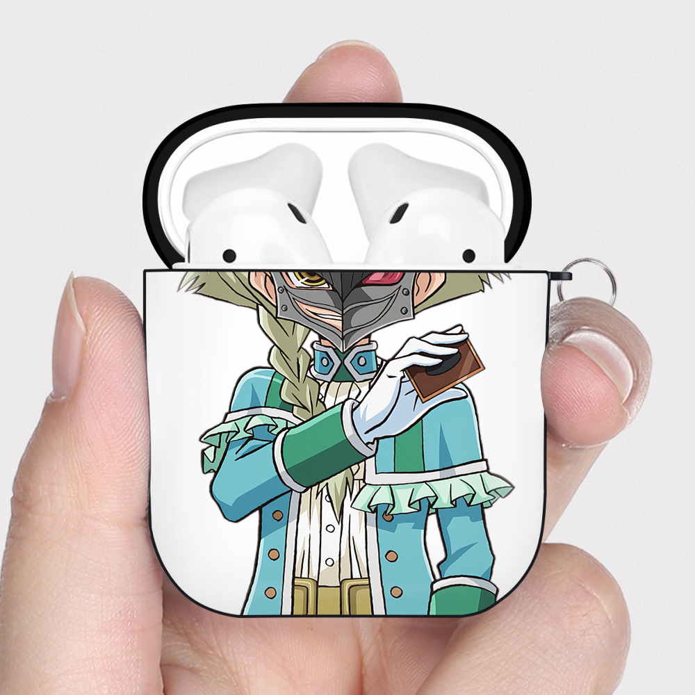 （画像用） 遊☆戯☆王 Yu-Gi-Oh! AirPods 第2世代保護ケース ハードシェル ブラック 耐衝撃・防指紋・カラビナ付き