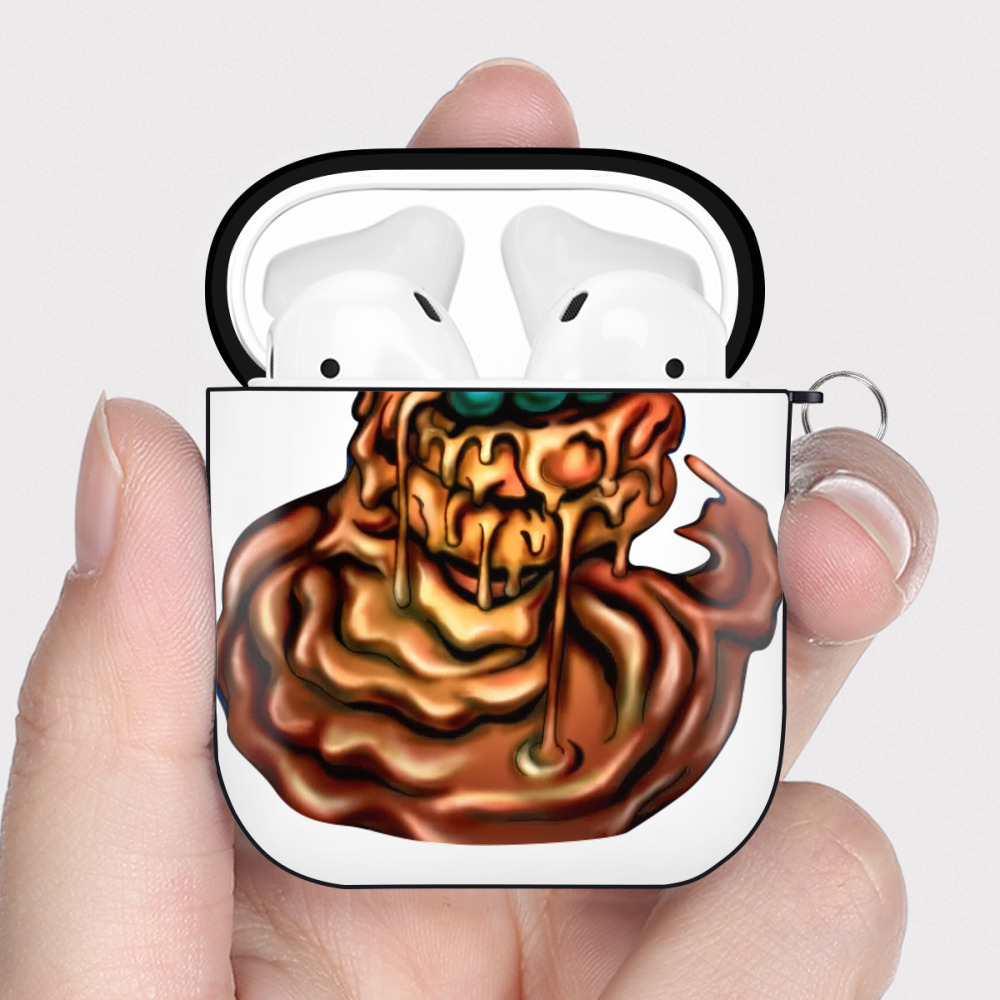（画像用） 遊☆戯☆王 Yu-Gi-Oh! AirPods 第2世代保護ケース ハードシェル ブラック 耐衝撃・防指紋・カラビナ付き