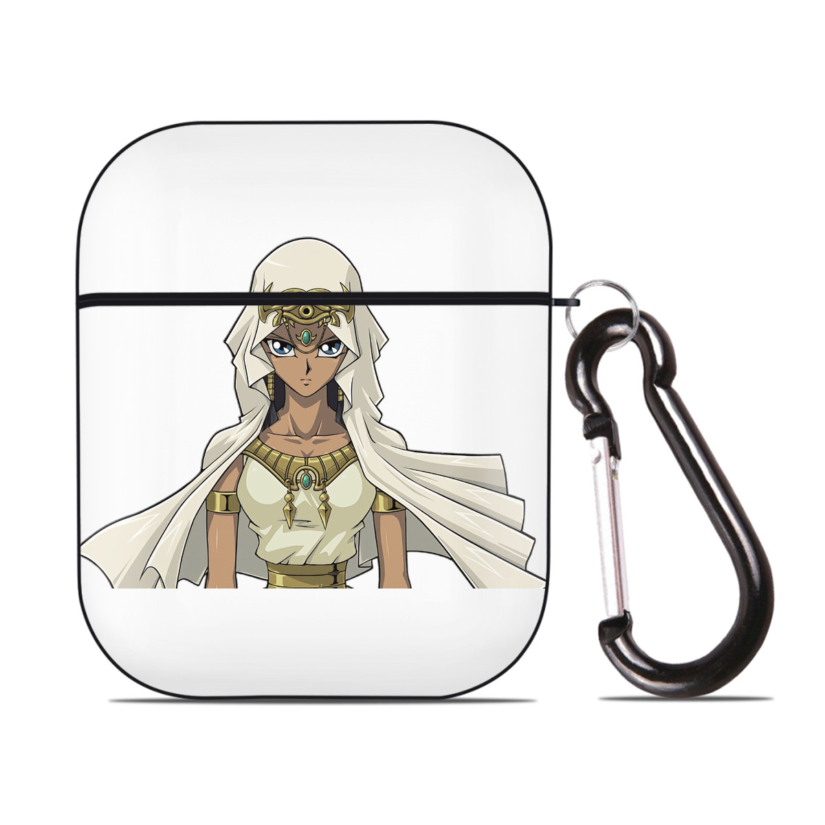 （画像用） 遊☆戯☆王 Yu-Gi-Oh! AirPods 第2世代保護ケース ハードシェル ブラック 耐衝撃・防指紋・カラビナ付き