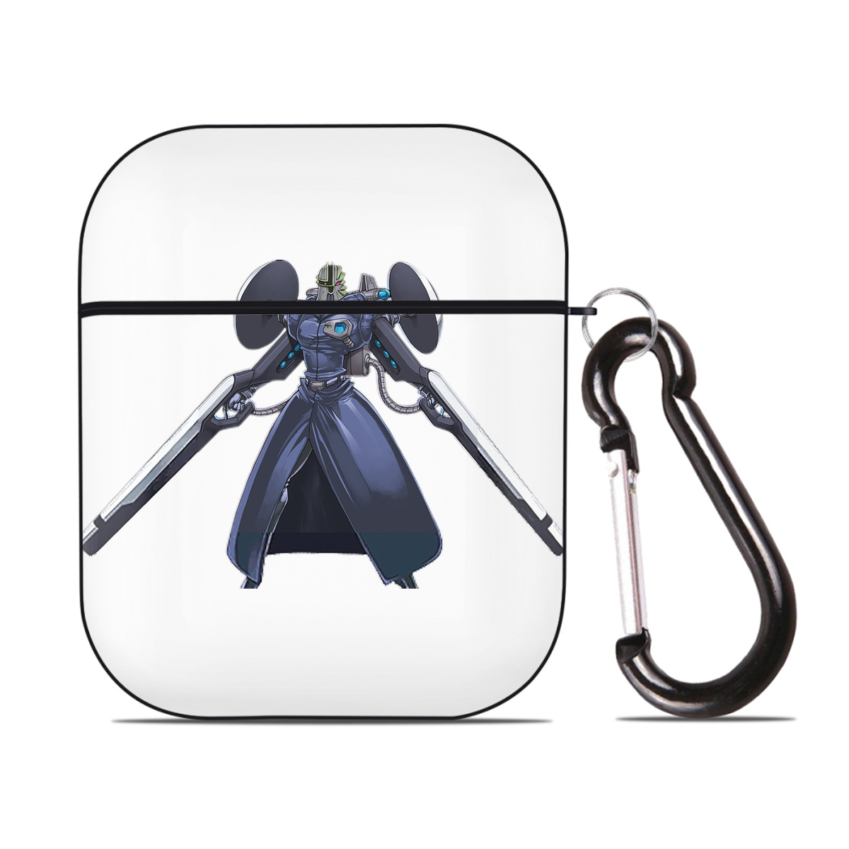 （画像用） 遊☆戯☆王 Yu-Gi-Oh! AirPods 第2世代保護ケース ハードシェル ブラック 耐衝撃・防指紋・カラビナ付き