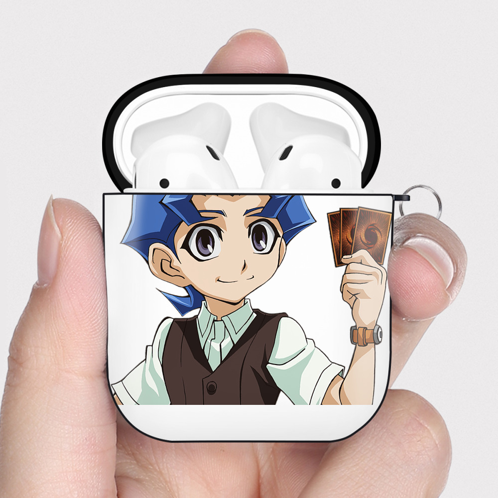 （画像用） 遊☆戯☆王 Yu-Gi-Oh! AirPods 第2世代保護ケース ハードシェル ブラック 耐衝撃・防指紋・カラビナ付き