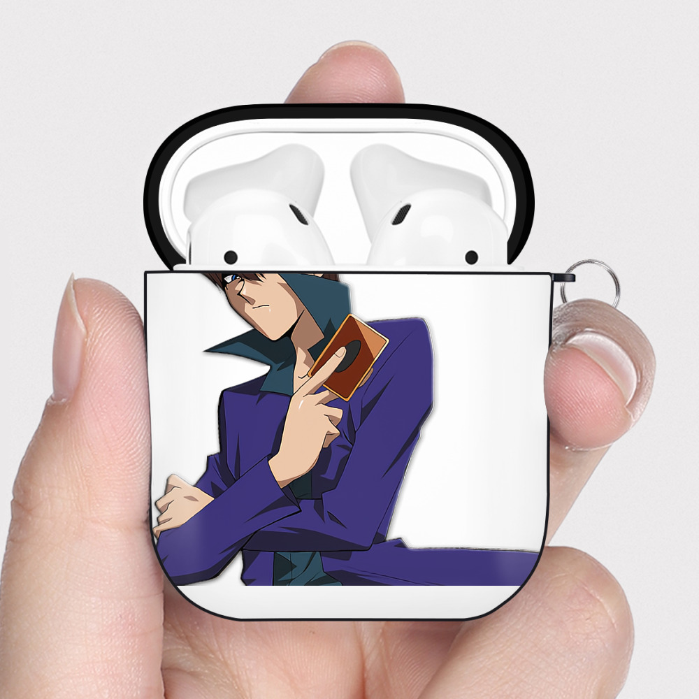 （画像用） 遊☆戯☆王 Yu-Gi-Oh! AirPods 第2世代保護ケース ハードシェル ブラック 耐衝撃・防指紋・カラビナ付き