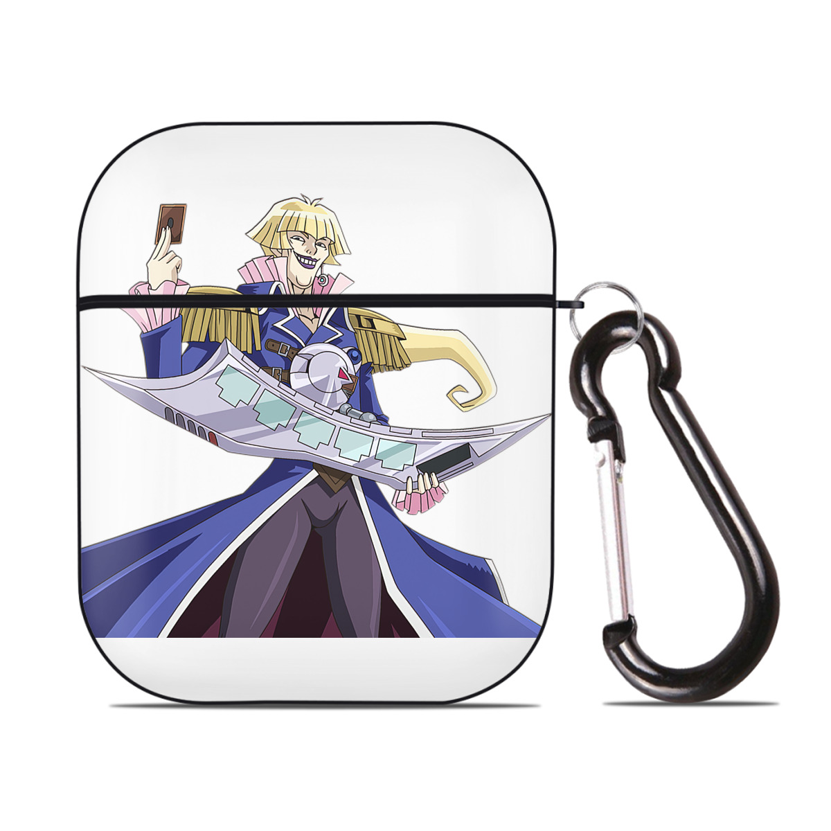 （画像用） 遊☆戯☆王 Yu-Gi-Oh! AirPods 第2世代保護ケース ハードシェル ブラック 耐衝撃・防指紋・カラビナ付き