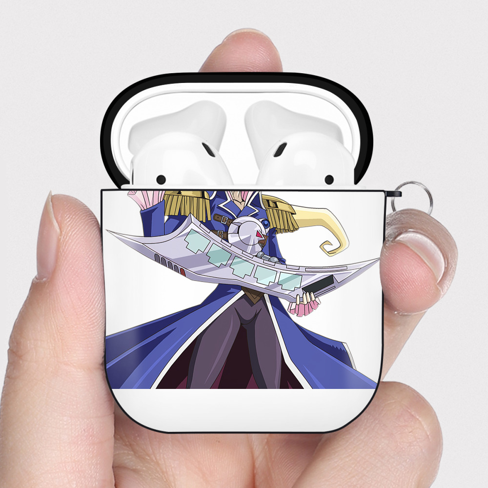 （画像用） 遊☆戯☆王 Yu-Gi-Oh! AirPods 第2世代保護ケース ハードシェル ブラック 耐衝撃・防指紋・カラビナ付き