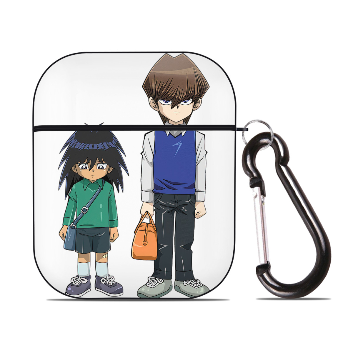 （画像用） 遊☆戯☆王 Yu-Gi-Oh! AirPods 第2世代保護ケース ハードシェル ブラック 耐衝撃・防指紋・カラビナ付き