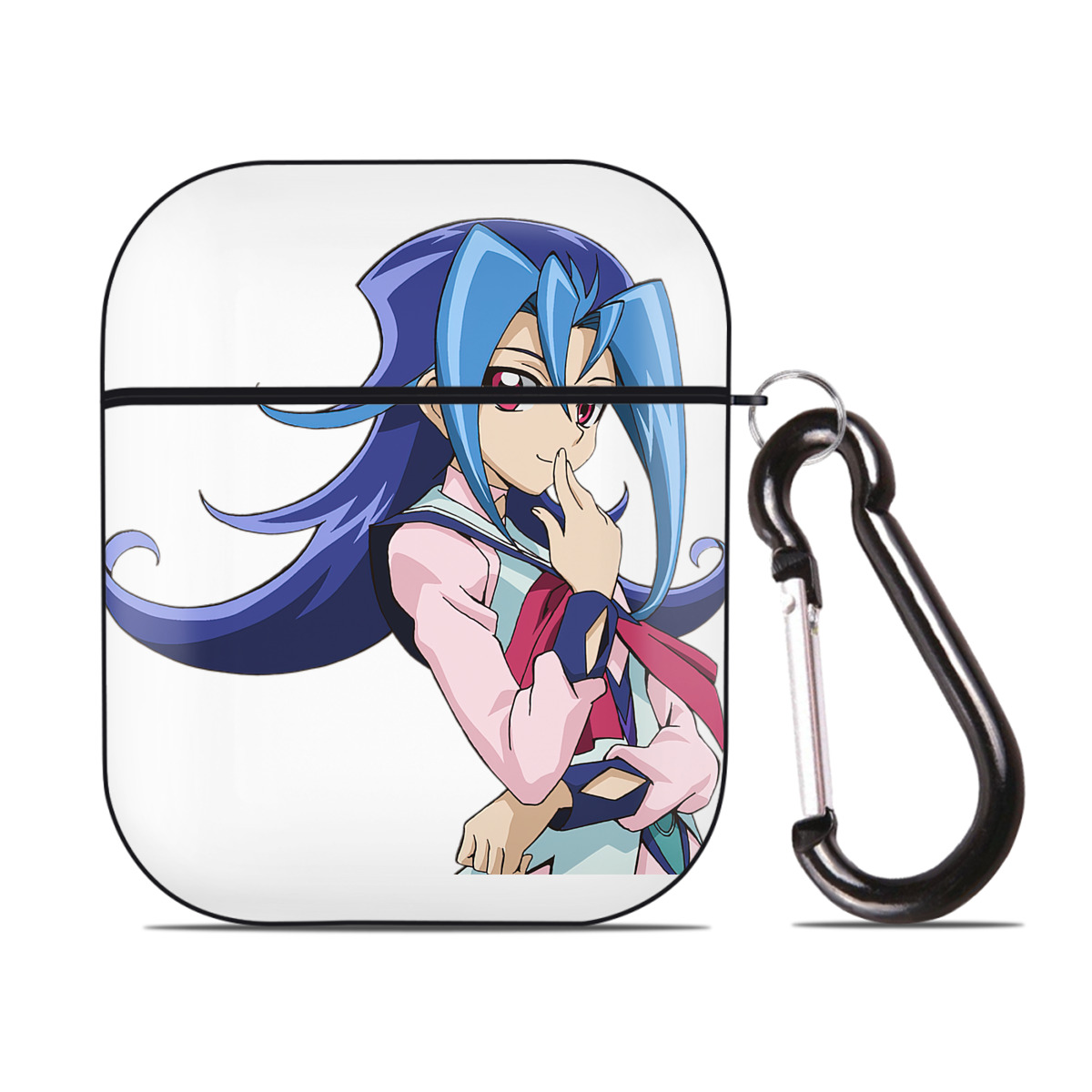 （画像用） 遊☆戯☆王 Yu-Gi-Oh! AirPods 第2世代保護ケース ハードシェル ブラック 耐衝撃・防指紋・カラビナ付き