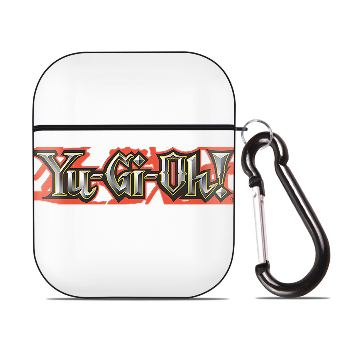 （画像用） 遊☆戯☆王 Yu-Gi-Oh! AirPods 第2世代保護ケース ハードシェル ブラック 耐衝撃・防指紋・カラビナ付き
