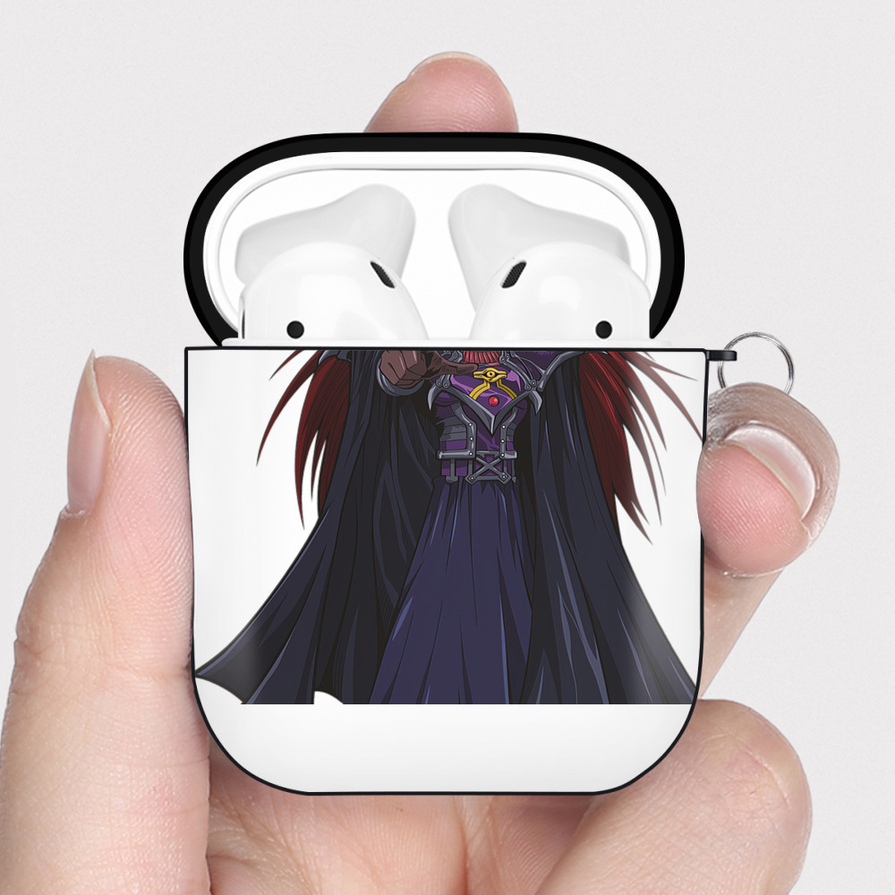 （画像用） 遊☆戯☆王 Yu-Gi-Oh! AirPods 第2世代保護ケース ハードシェル ブラック 耐衝撃・防指紋・カラビナ付き