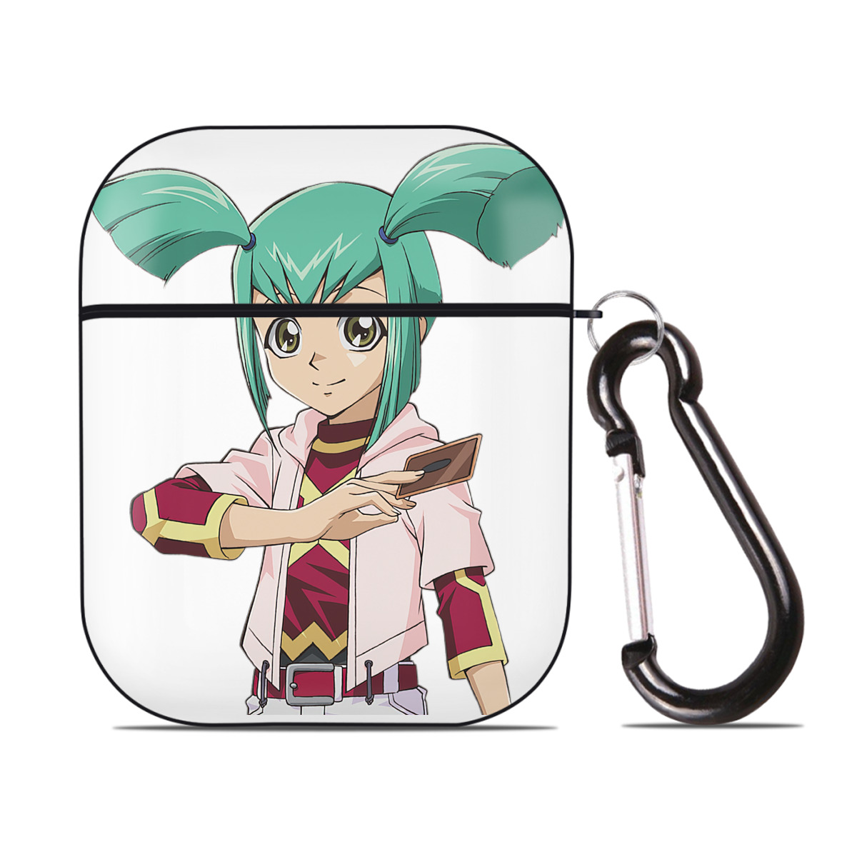 （画像用） 遊☆戯☆王 Yu-Gi-Oh! AirPods 第2世代保護ケース ハードシェル ブラック 耐衝撃・防指紋・カラビナ付き