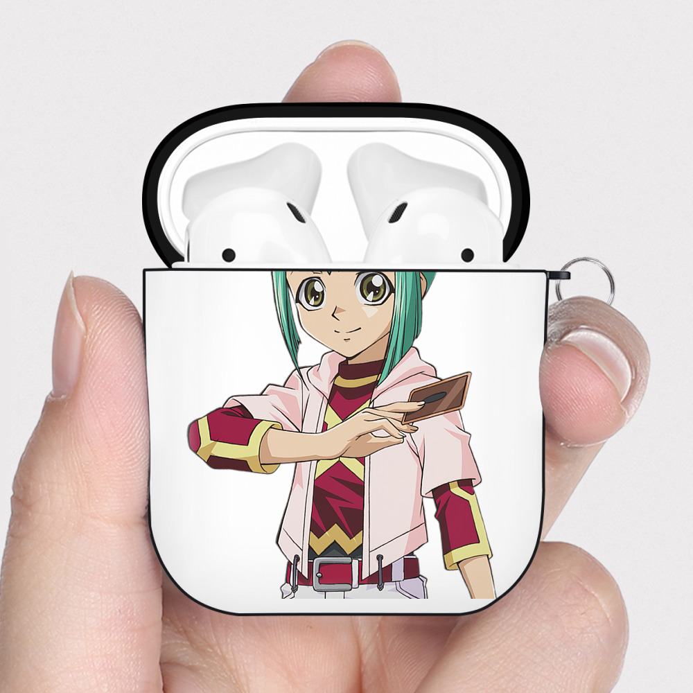 （画像用） 遊☆戯☆王 Yu-Gi-Oh! AirPods 第2世代保護ケース ハードシェル ブラック 耐衝撃・防指紋・カラビナ付き
