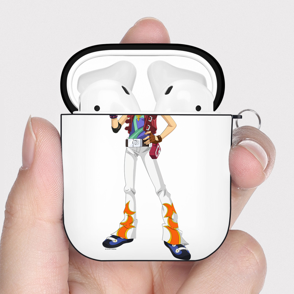 （画像用） 遊☆戯☆王 Yu-Gi-Oh! AirPods 第2世代保護ケース ハードシェル ブラック 耐衝撃・防指紋・カラビナ付き