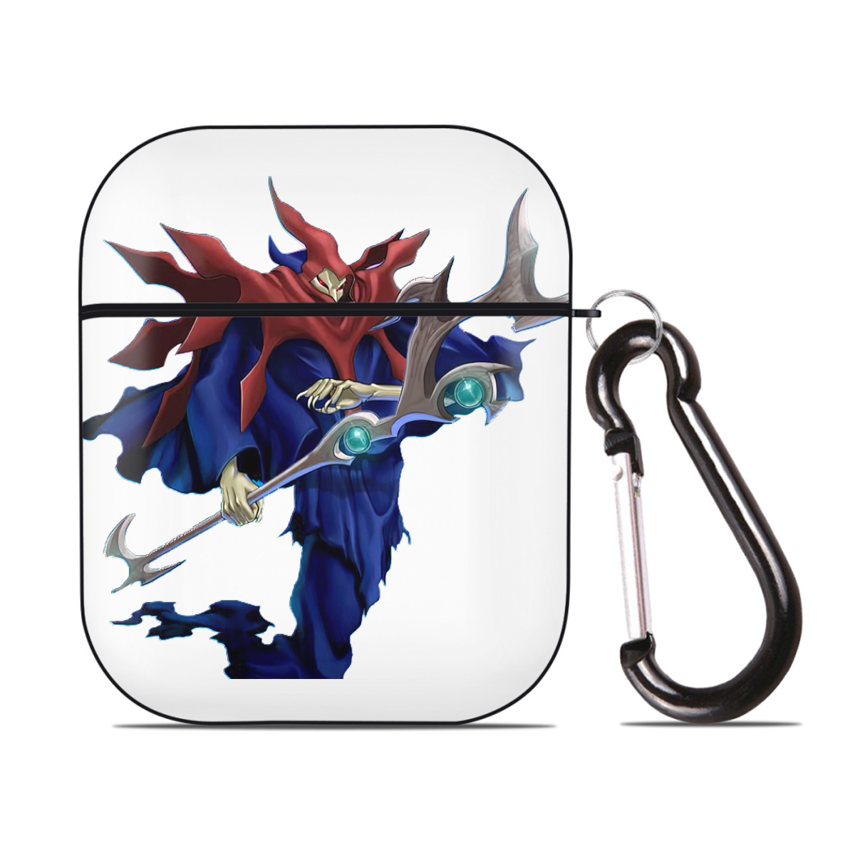（画像用） 遊☆戯☆王 Yu-Gi-Oh! AirPods 第2世代保護ケース ハードシェル ブラック 耐衝撃・防指紋・カラビナ付き