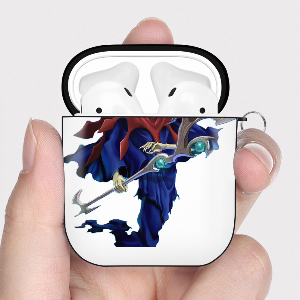 （画像用） 遊☆戯☆王 Yu-Gi-Oh! AirPods 第2世代保護ケース ハードシェル ブラック 耐衝撃・防指紋・カラビナ付き