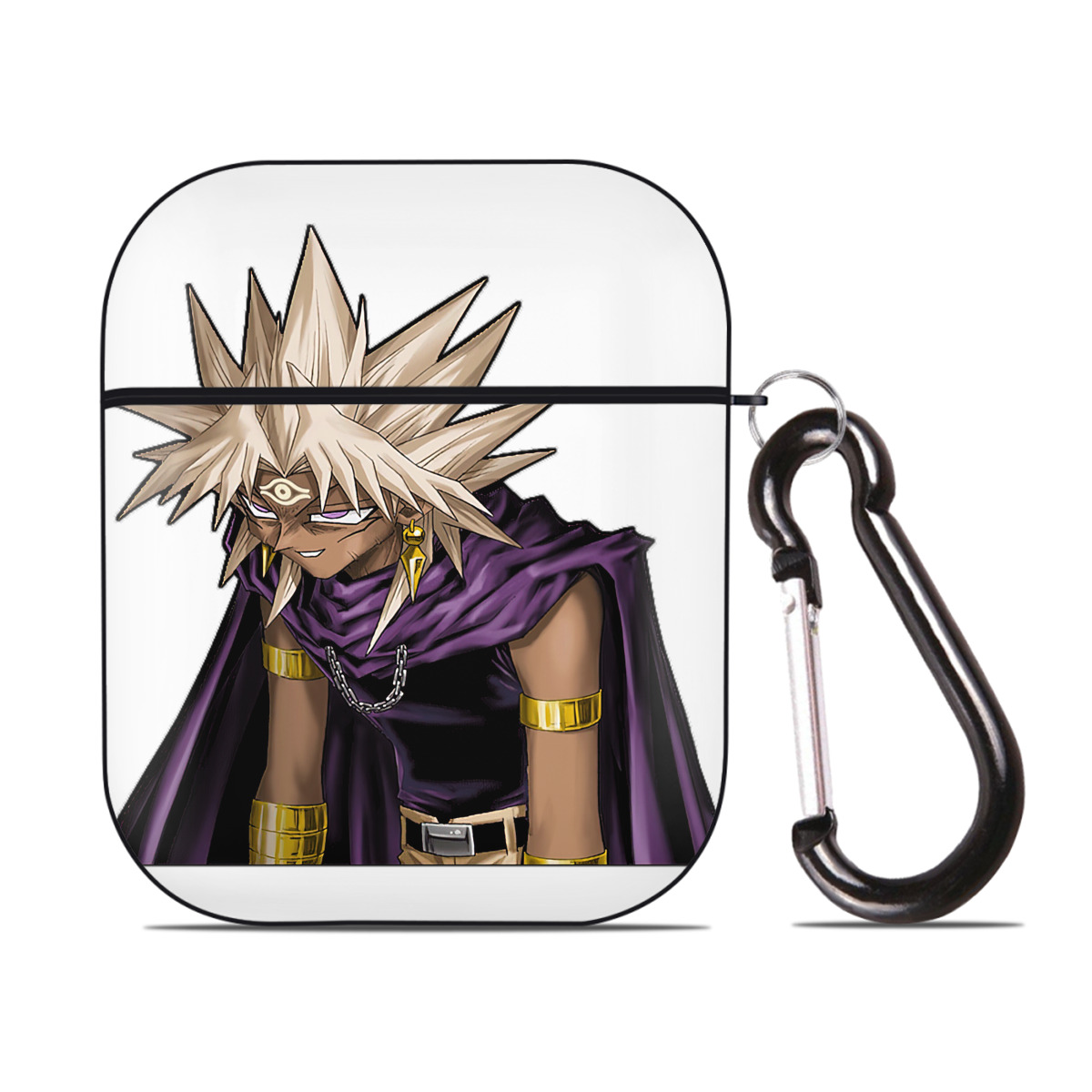 （画像用） 遊☆戯☆王 Yu-Gi-Oh! AirPods 第2世代保護ケース ハードシェル ブラック 耐衝撃・防指紋・カラビナ付き