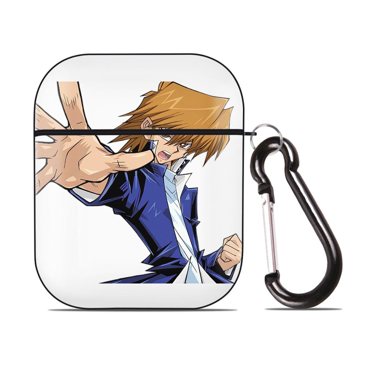 （画像用） 遊☆戯☆王 Yu-Gi-Oh! AirPods 第2世代保護ケース ハードシェル ブラック 耐衝撃・防指紋・カラビナ付き