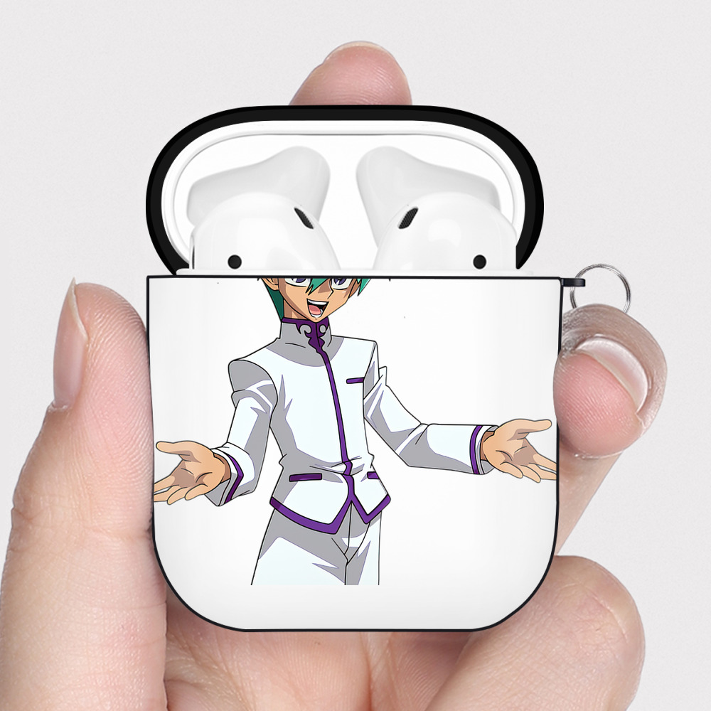 （画像用） 遊☆戯☆王 Yu-Gi-Oh! AirPods 第2世代保護ケース ハードシェル ブラック 耐衝撃・防指紋・カラビナ付き