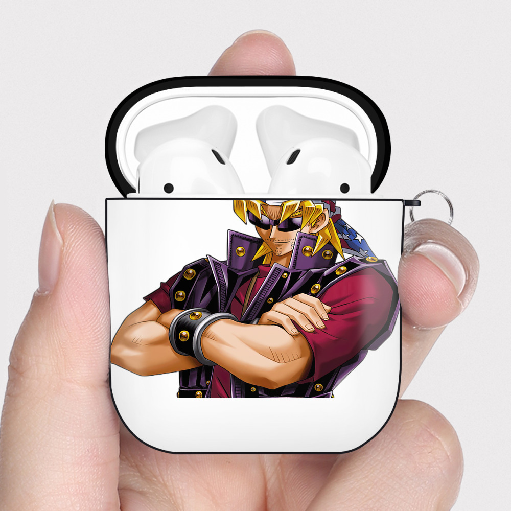 （画像用） 遊☆戯☆王 Yu-Gi-Oh! AirPods 第2世代保護ケース ハードシェル ブラック 耐衝撃・防指紋・カラビナ付き