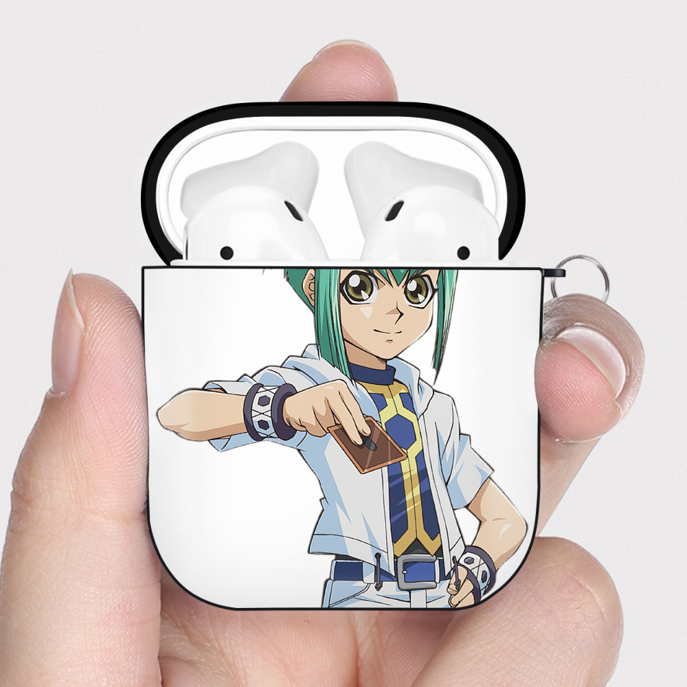 （画像用） 遊☆戯☆王 Yu-Gi-Oh! AirPods 第2世代保護ケース ハードシェル ブラック 耐衝撃・防指紋・カラビナ付き