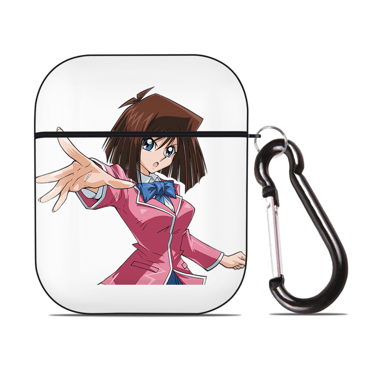 （画像用） 遊☆戯☆王 Yu-Gi-Oh! AirPods 第2世代保護ケース ハードシェル ブラック 耐衝撃・防指紋・カラビナ付き