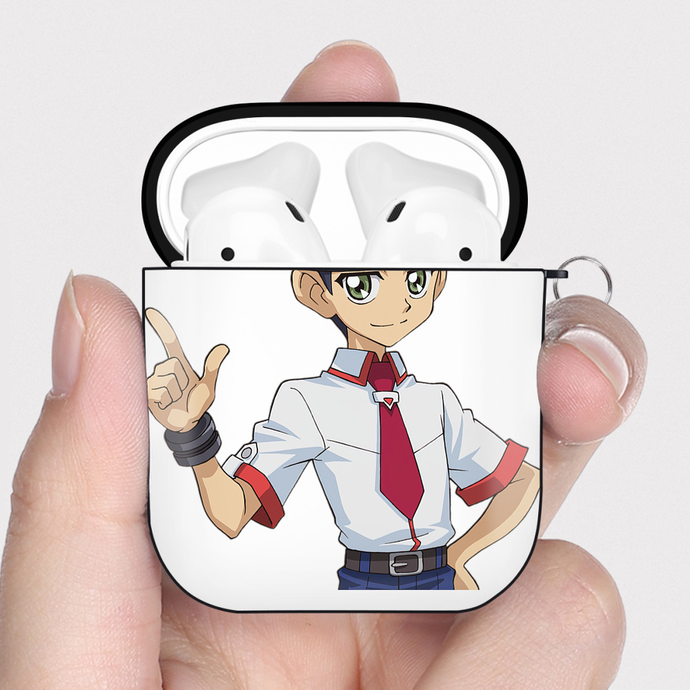（画像用） 遊☆戯☆王 Yu-Gi-Oh! AirPods 第2世代保護ケース ハードシェル ブラック 耐衝撃・防指紋・カラビナ付き
