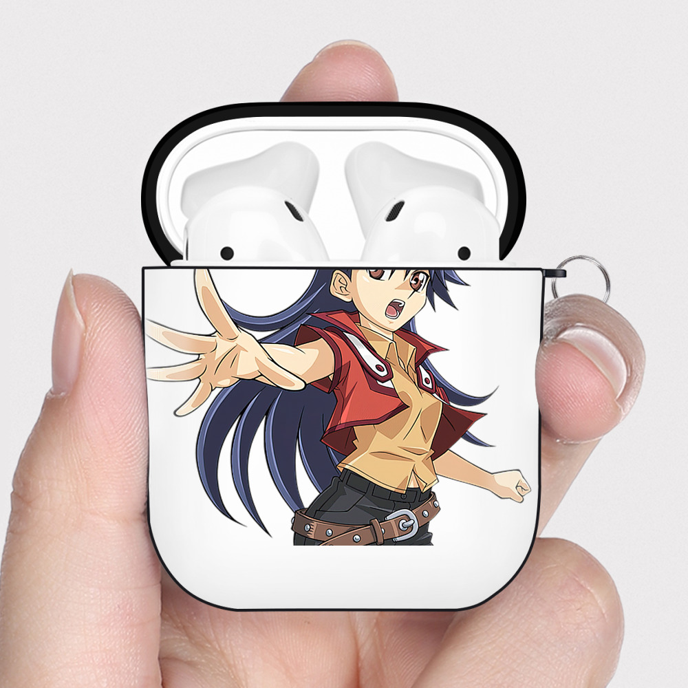 （画像用） 遊☆戯☆王 Yu-Gi-Oh! AirPods 第2世代保護ケース ハードシェル ブラック 耐衝撃・防指紋・カラビナ付き