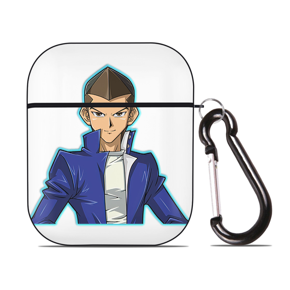 （画像用） 遊☆戯☆王 Yu-Gi-Oh! AirPods 第2世代保護ケース ハードシェル ブラック 耐衝撃・防指紋・カラビナ付き