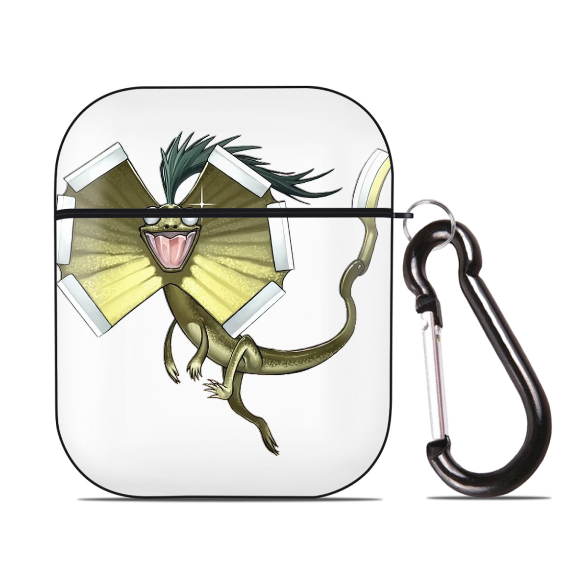 （画像用） 遊☆戯☆王 Yu-Gi-Oh! AirPods 第2世代保護ケース ハードシェル ブラック 耐衝撃・防指紋・カラビナ付き
