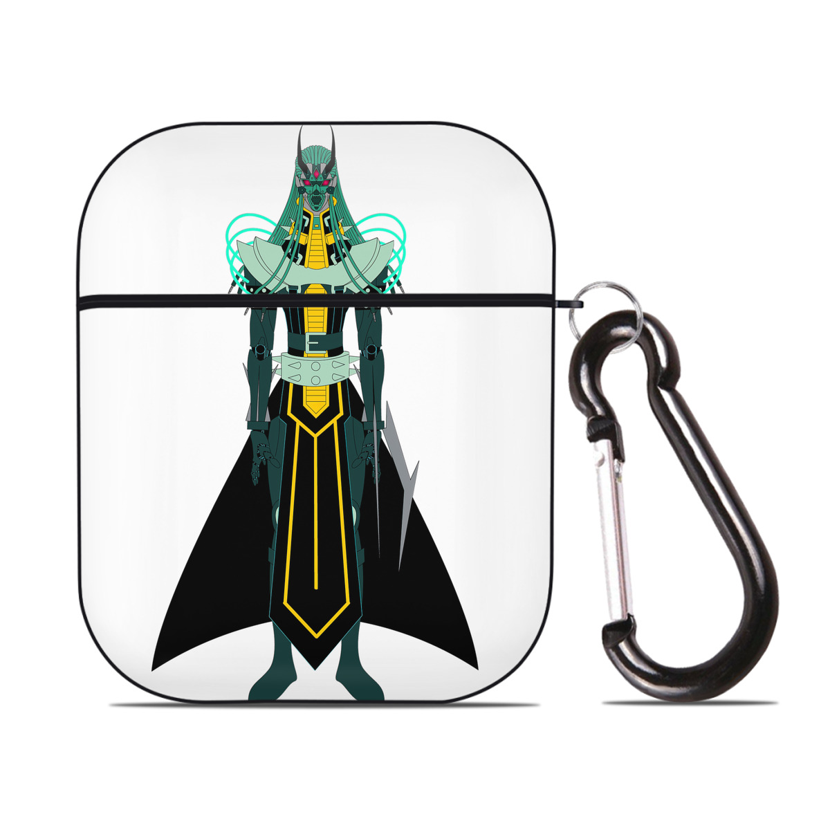 （画像用） 遊☆戯☆王 Yu-Gi-Oh! AirPods 第2世代保護ケース ハードシェル ブラック 耐衝撃・防指紋・カラビナ付き