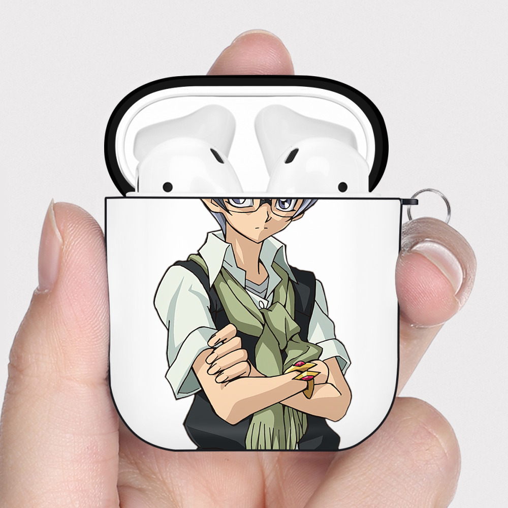 （画像用） 遊☆戯☆王 Yu-Gi-Oh! AirPods 第2世代保護ケース ハードシェル ブラック 耐衝撃・防指紋・カラビナ付き