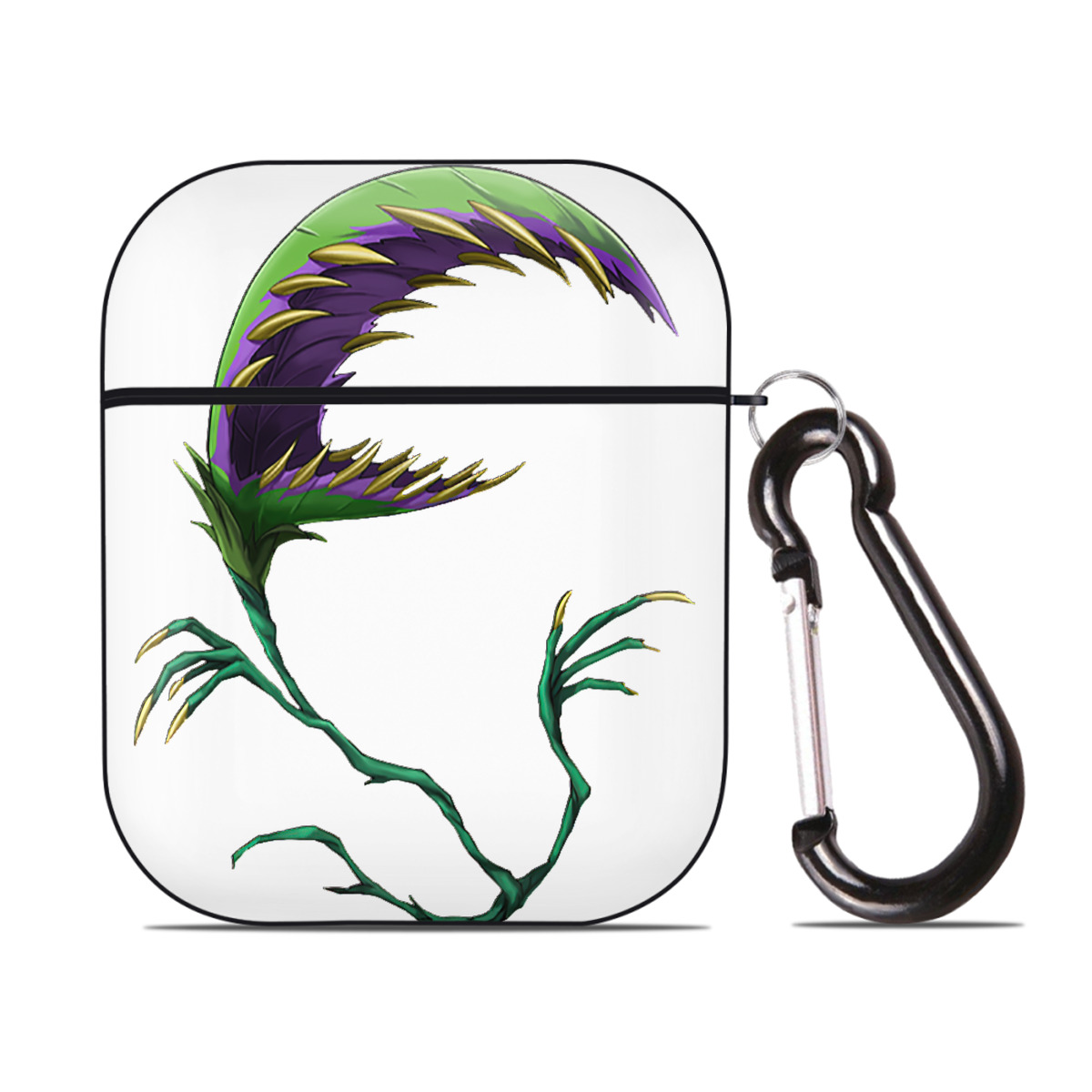 （画像用） 遊☆戯☆王 Yu-Gi-Oh! AirPods 第2世代保護ケース ハードシェル ブラック 耐衝撃・防指紋・カラビナ付き