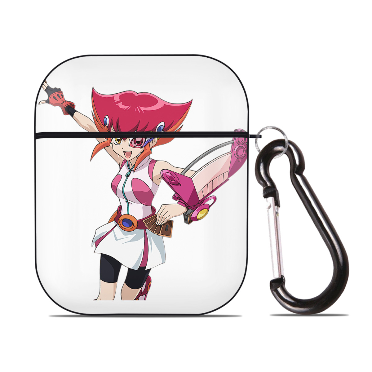 （画像用） 遊☆戯☆王 Yu-Gi-Oh! AirPods 第2世代保護ケース ハードシェル ブラック 耐衝撃・防指紋・カラビナ付き