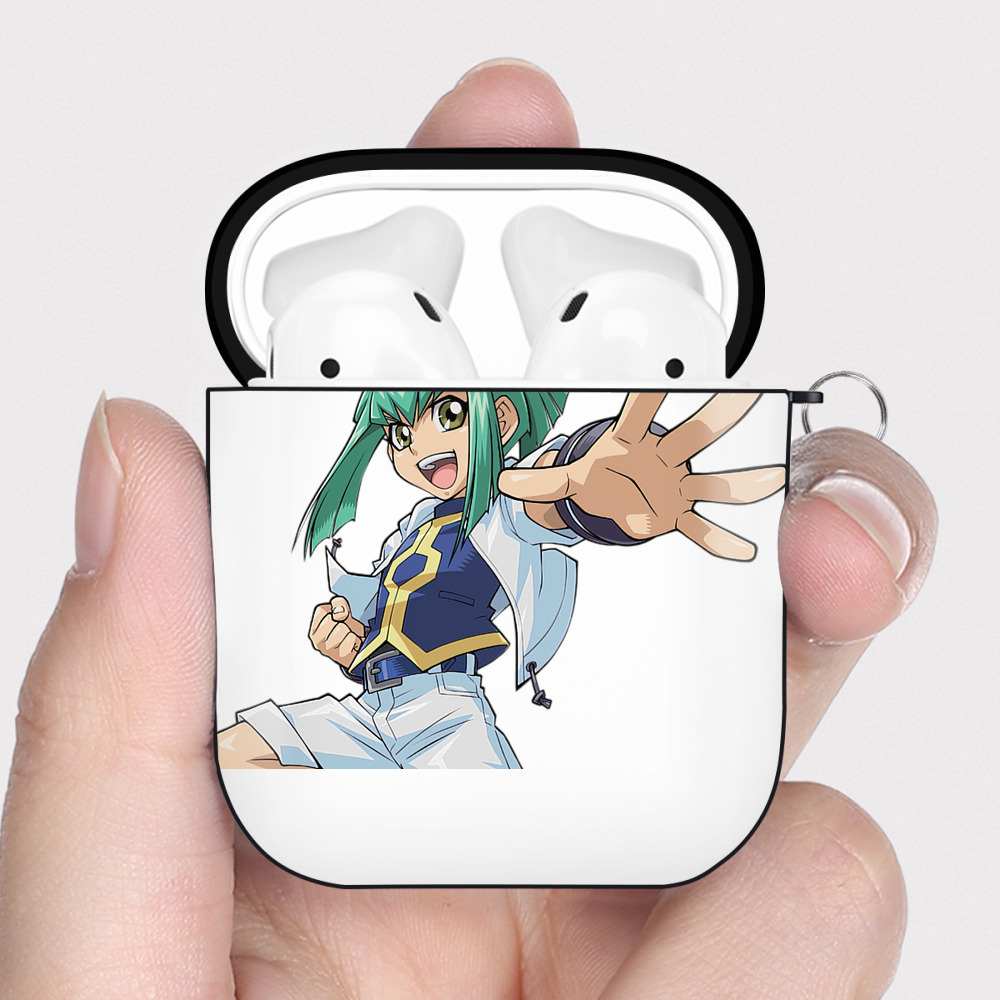 （画像用） 遊☆戯☆王 Yu-Gi-Oh! AirPods 第2世代保護ケース ハードシェル ブラック 耐衝撃・防指紋・カラビナ付き
