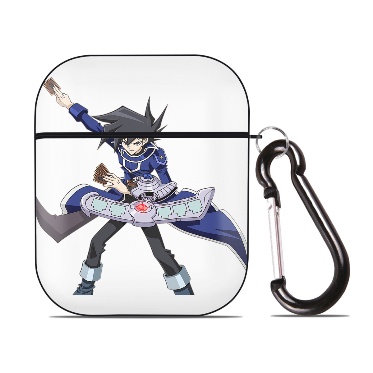 （画像用） 遊☆戯☆王 Yu-Gi-Oh! AirPods 第2世代保護ケース ハードシェル ブラック 耐衝撃・防指紋・カラビナ付き