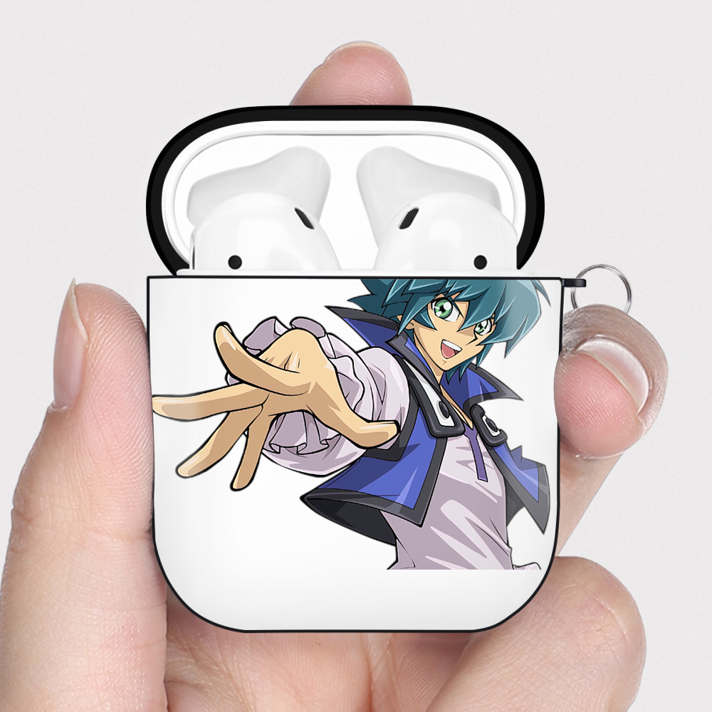（画像用） 遊☆戯☆王 Yu-Gi-Oh! AirPods 第2世代保護ケース ハードシェル ブラック 耐衝撃・防指紋・カラビナ付き