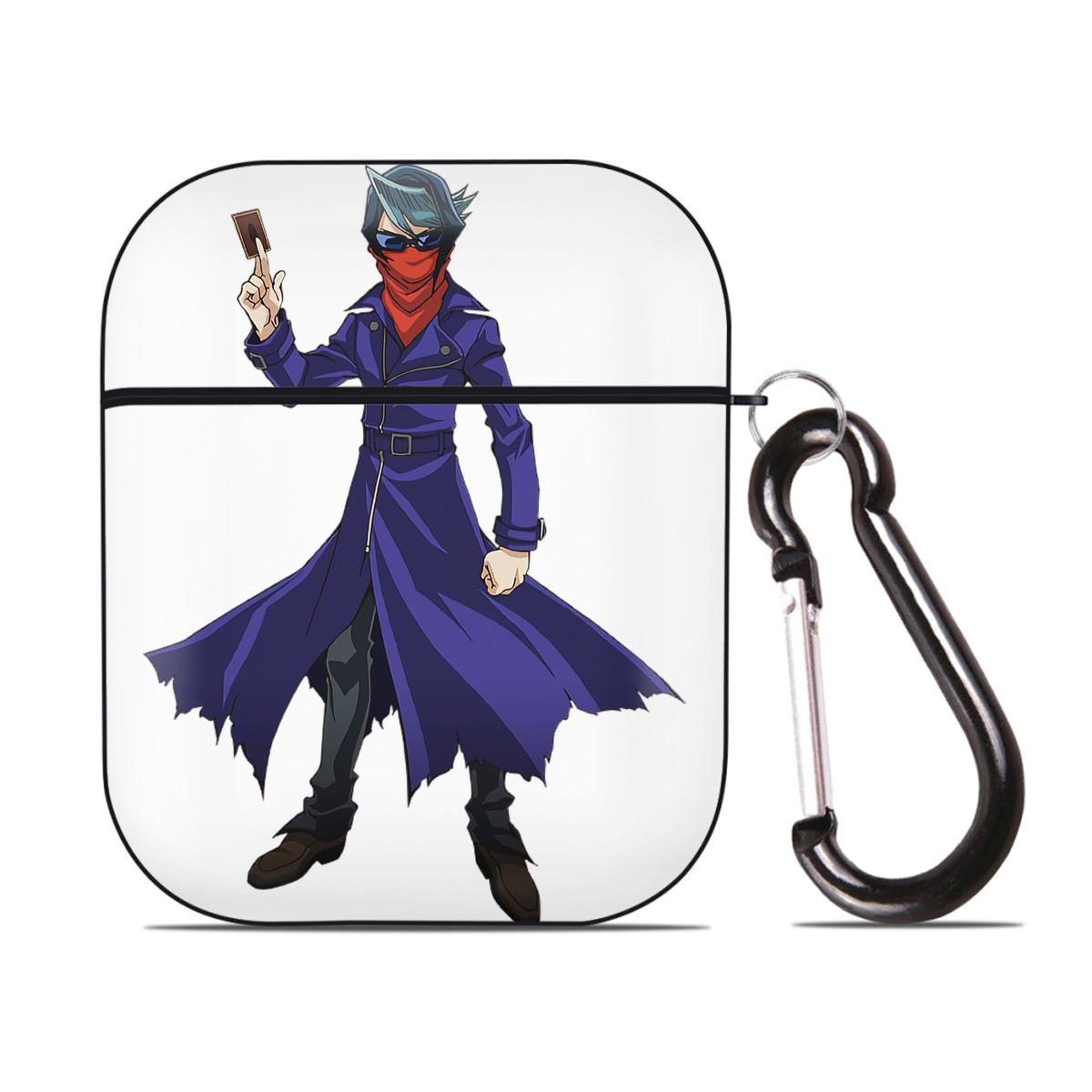 （画像用） 遊☆戯☆王 Yu-Gi-Oh! AirPods 第2世代保護ケース ハードシェル ブラック 耐衝撃・防指紋・カラビナ付き