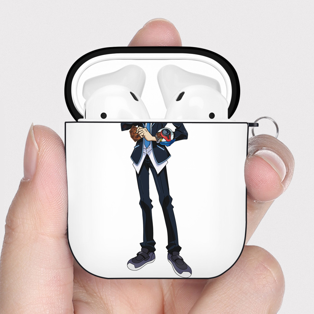 （画像用） 遊☆戯☆王 Yu-Gi-Oh! AirPods 第2世代保護ケース ハードシェル ブラック 耐衝撃・防指紋・カラビナ付き