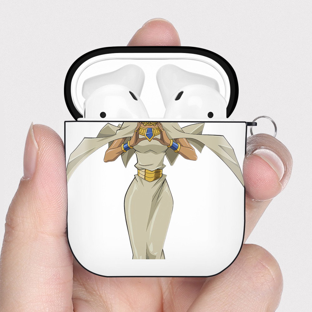 （画像用） 遊☆戯☆王 Yu-Gi-Oh! AirPods 第2世代保護ケース ハードシェル ブラック 耐衝撃・防指紋・カラビナ付き