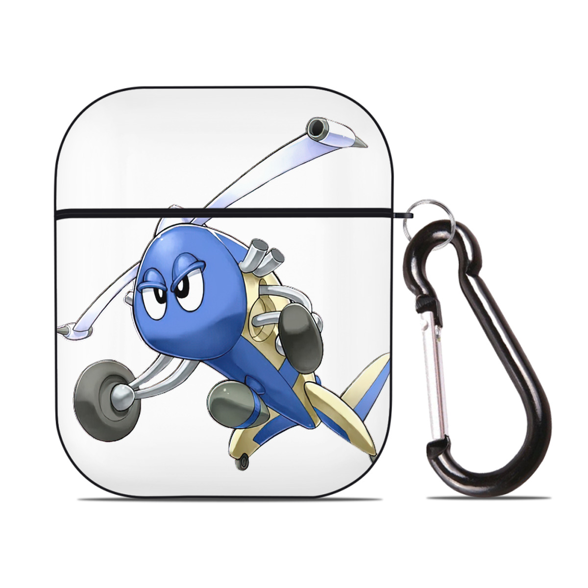 （画像用） 遊☆戯☆王 Yu-Gi-Oh! AirPods 第2世代保護ケース ハードシェル ブラック 耐衝撃・防指紋・カラビナ付き