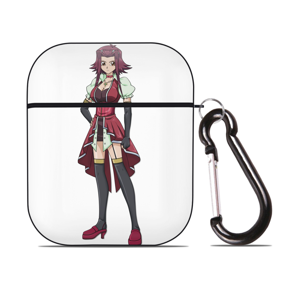 （画像用） 遊☆戯☆王 Yu-Gi-Oh! AirPods 第2世代保護ケース ハードシェル ブラック 耐衝撃・防指紋・カラビナ付き
