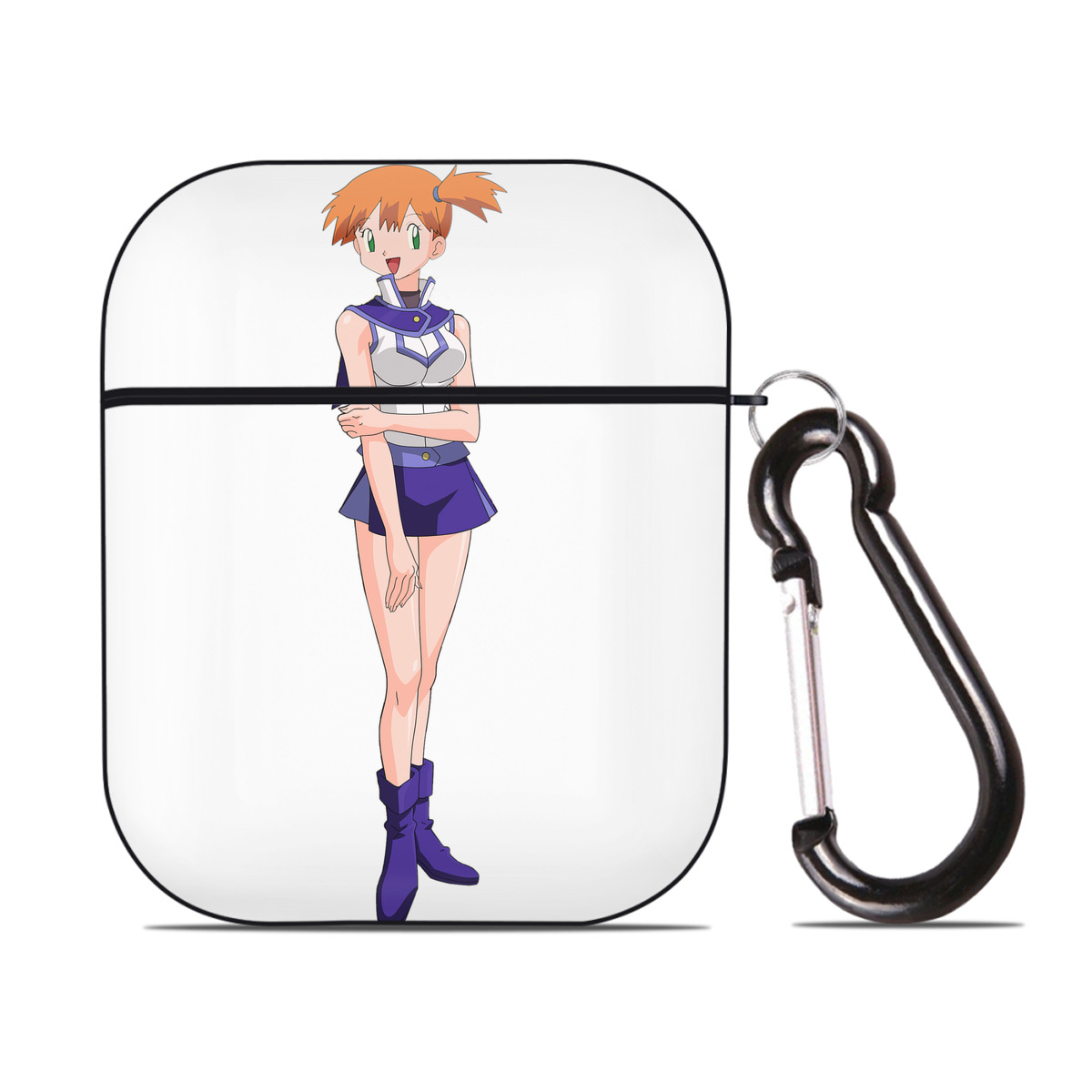 （画像用） 遊☆戯☆王 Yu-Gi-Oh! AirPods 第2世代保護ケース ハードシェル ブラック 耐衝撃・防指紋・カラビナ付き