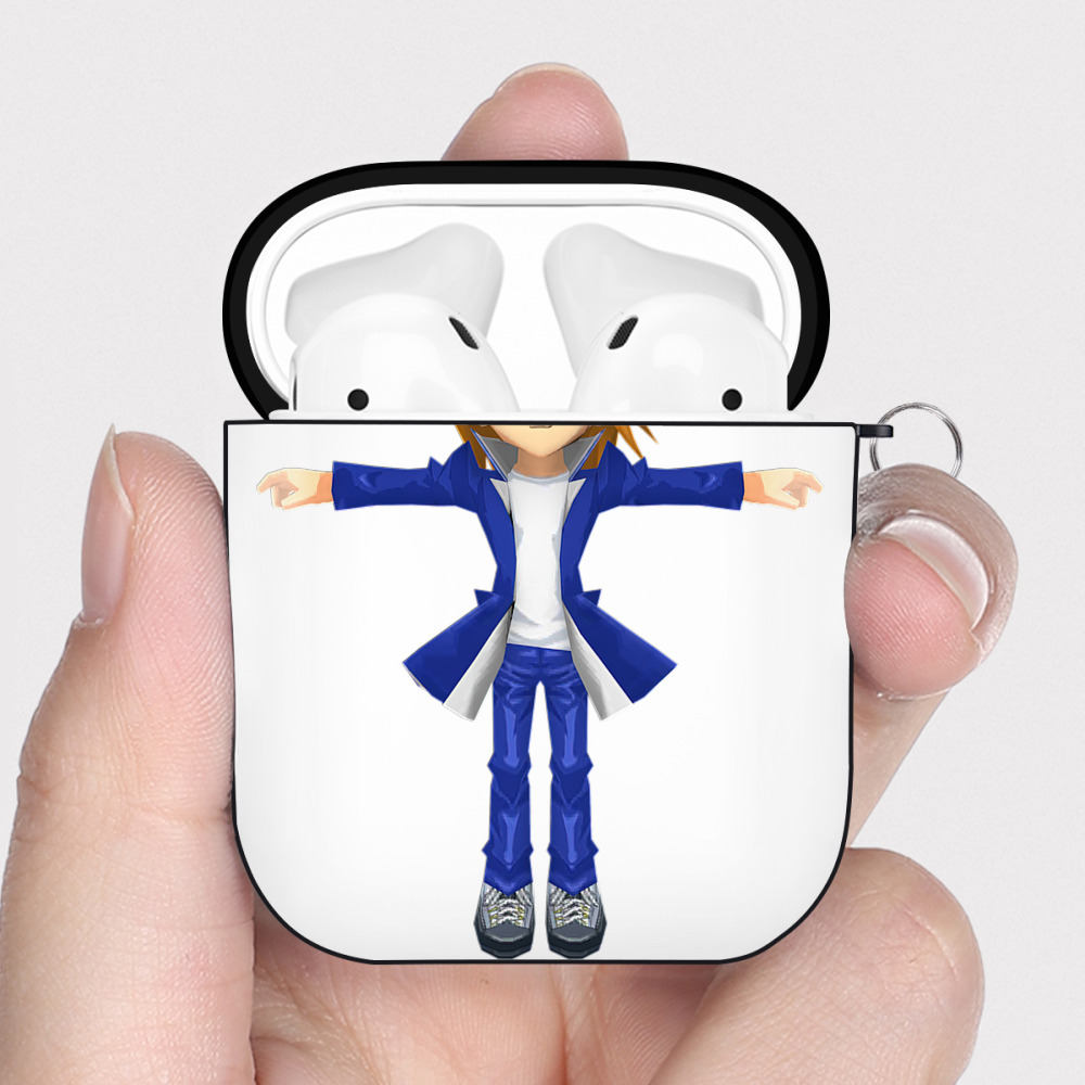 （画像用） 遊☆戯☆王 Yu-Gi-Oh! AirPods 第2世代保護ケース ハードシェル ブラック 耐衝撃・防指紋・カラビナ付き