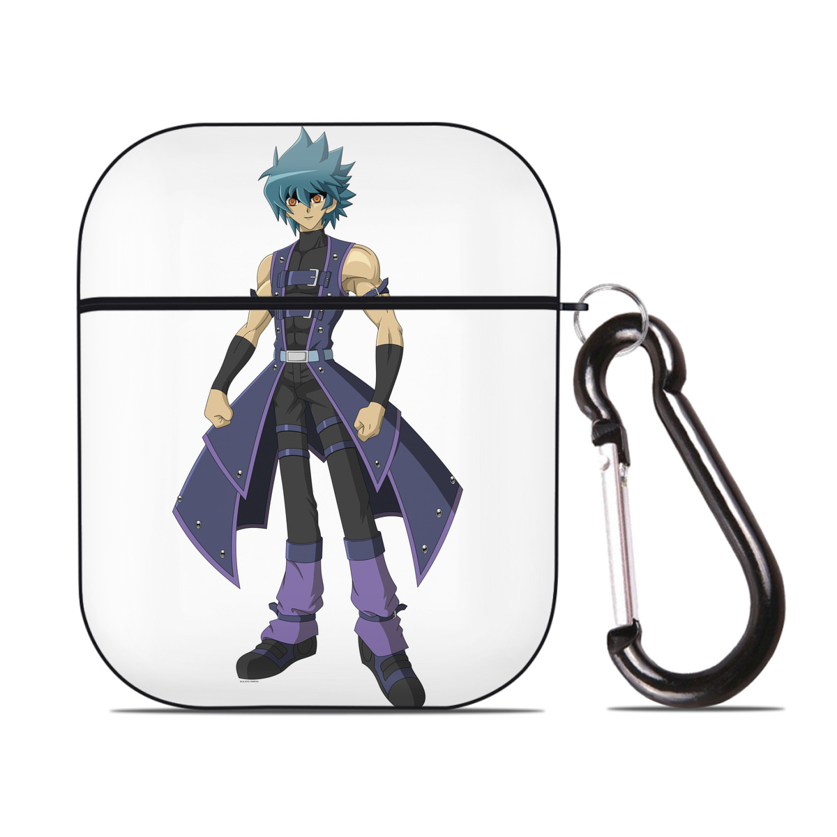 （画像用） 遊☆戯☆王 Yu-Gi-Oh! AirPods 第2世代保護ケース ハードシェル ブラック 耐衝撃・防指紋・カラビナ付き