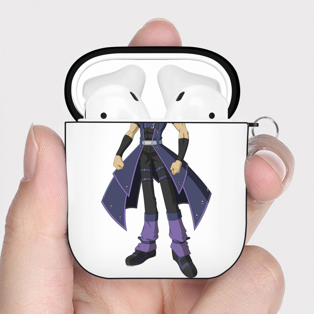 （画像用） 遊☆戯☆王 Yu-Gi-Oh! AirPods 第2世代保護ケース ハードシェル ブラック 耐衝撃・防指紋・カラビナ付き
