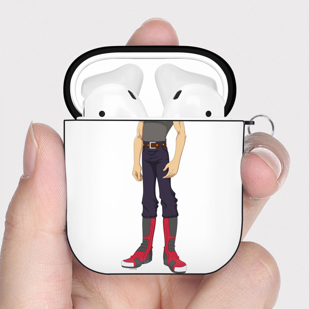 （画像用） 遊☆戯☆王 Yu-Gi-Oh! AirPods 第2世代保護ケース ハードシェル ブラック 耐衝撃・防指紋・カラビナ付き