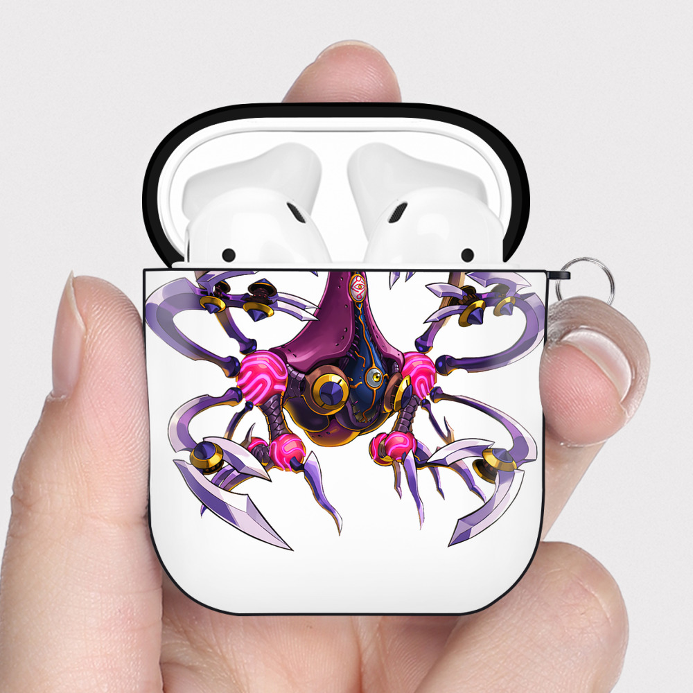 （画像用） 遊☆戯☆王 Yu-Gi-Oh! AirPods 第2世代保護ケース ハードシェル ブラック 耐衝撃・防指紋・カラビナ付き
